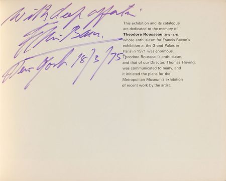 Lot #519 Francis Bacon Exhibition Catalogue - Image 1