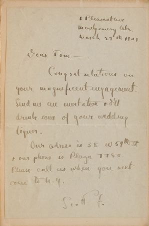 Lot #822 F. Scott Fitzgerald: 