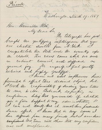 Lot #17 Millard Fillmore: Keeping his enemies close, President Fillmore welcomes a former peer to the Senate - Image 1