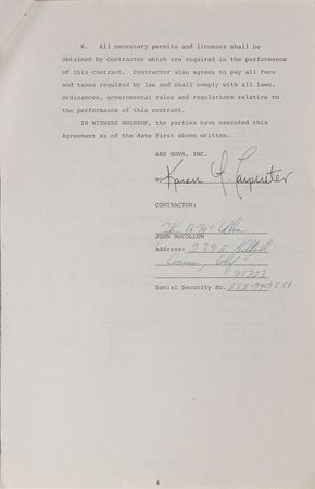 Lot #979 The Carpenters Signed Documents - Image 1