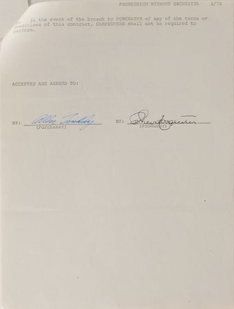 Lot #979 The Carpenters Signed Documents - Image 3