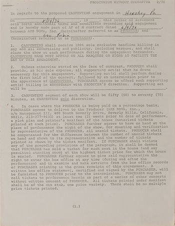 Lot #979 The Carpenters Signed Documents - Image 4