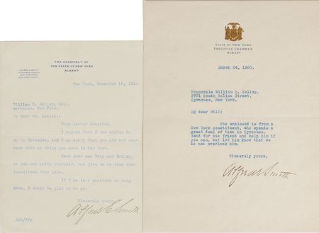 Lot #308 Alfred E. Smith Typed Letters Signed - Image 1