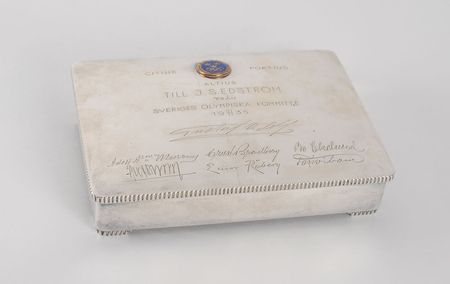 Lot #9044 Swedish Olympic Committee Silver Cigarette Box - Image 2
