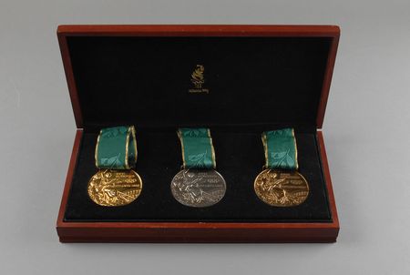 Lot #9133 Atlanta 1996 Summer Olympics Set of Gold, Silver, and Bronze Winner?s Medals - Image 2