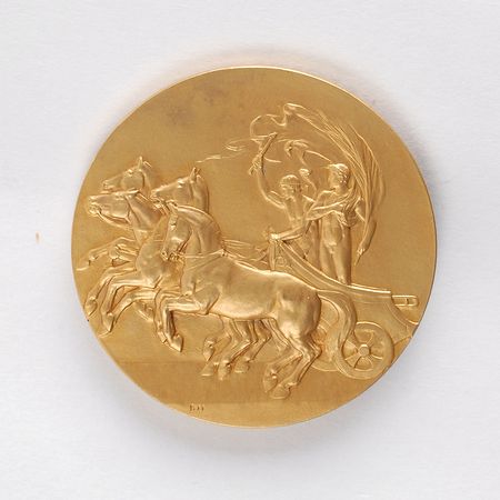 Lot #9012 London 1908 Summer Olympics Gilt Silver Participation Medal - Image 2