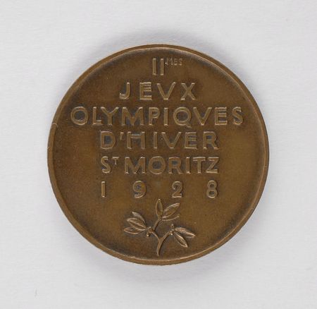 Lot #9032 St. Moritz 1928 Winter Olympics Bronze Participation Medal - Image 2