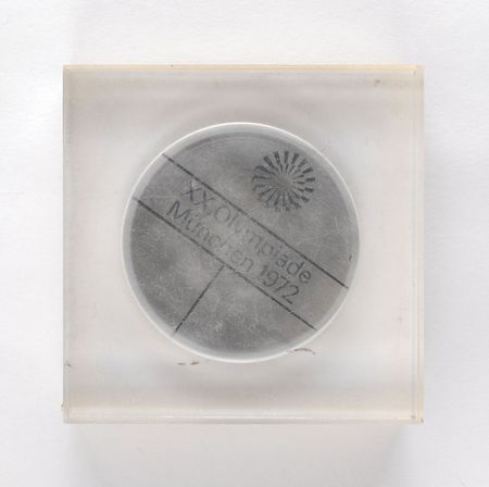 Lot #9095 Munich 1972 Summer Olympics Steel Participation Medal - Image 1