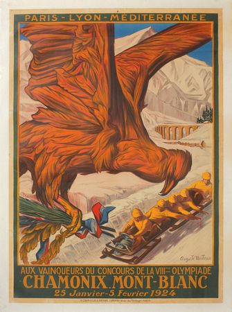 Lot #9027 Chamonix 1924 Winter Olympics Bobsled