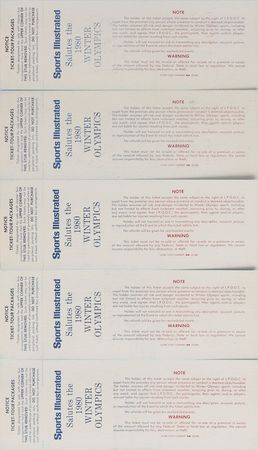 Lot #9107 Lake Placid 1980 Winter Olympics Set of Five USA Preliminary Games Tickets - Image 2