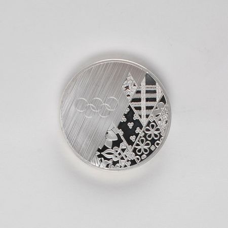 Lot #9158 Sochi 2014 Winter Olympics Polished Steel Participation Medal - Image 2