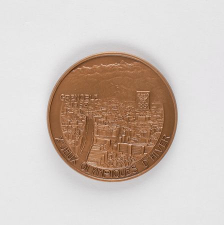 Lot #9086 Grenoble 1968 Winter Olympics Bronze Participation Medal - Image 2