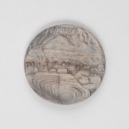 Lot #9098 Innsbruck 1976 Winter Olympics Silvered Bronze Participation Medal - Image 2