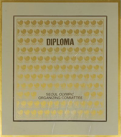 Lot #9123 Seoul 1988 Summer Olympics Winner’s Diploma - Image 2