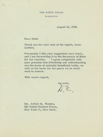 Lot #93 Dwight D. Eisenhower Typed Letter Signed - Image 1