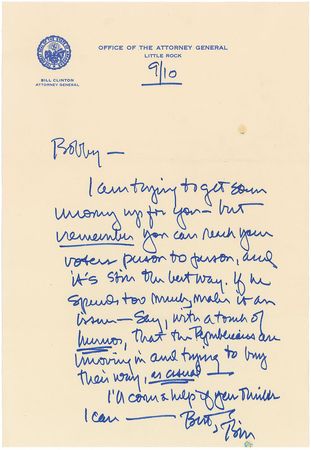 Lot #68 Bill Clinton: ?You can reach your voters person to person, and it?s still the best way? - Image 1