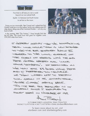 Lot #297 Alan Bean: Lunar flown tie clip from the collection of Alan Bean - Image 2