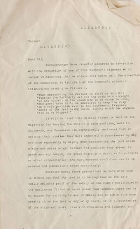 Lot #175 Titanic: ?We desire to direct your attention to the Company?s regulations for the safe and efficient navigation of its vessels? - Image 7
