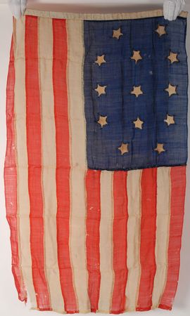 Lot #255 US Flag, 13-Star: Unusual 19th century thirteen star pattern flag - Image 1