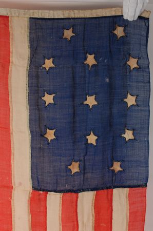 Lot #255 US Flag, 13-Star: Unusual 19th century thirteen star pattern flag - Image 2