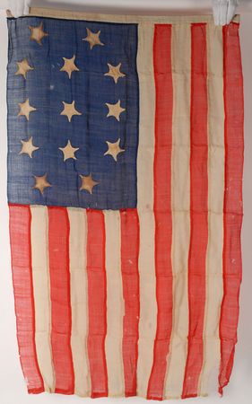 Lot #255 US Flag, 13-Star: Unusual 19th century thirteen star pattern flag - Image 3