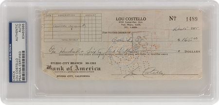 Lot #737 Lou Costello Checks - Image 1