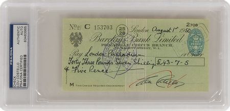 Lot #737 Lou Costello Checks - Image 2
