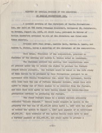Lot #728 Lucille Ball and Desi Arnaz Signed Document - Image 1