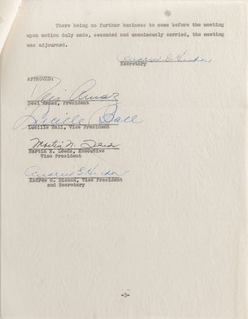 Lot #728 Lucille Ball and Desi Arnaz Signed Document - Image 3