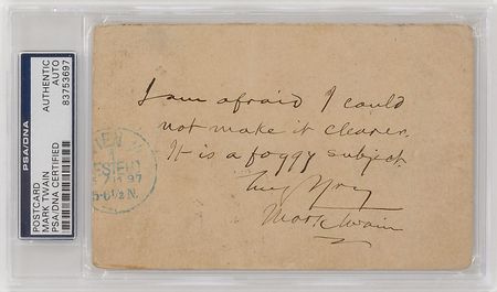 Lot #402 Samuel L. Clemens: “I am afraid I could not make it clearer. It is a foggy subject” - Image 2