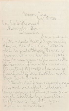 Lot #245 James Longstreet: Longstreet seeks to run the Mobile and Ohio Rail Road - Image 1
