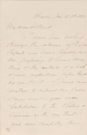 Lot #454 Oliver Wendell Holmes, Sr Handwritten Letter Signed - Image 1
