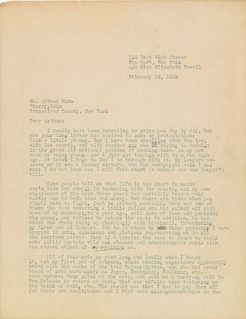 Lot #425 Thomas Wolfe: On baseball, lawsuits, and lawyers 