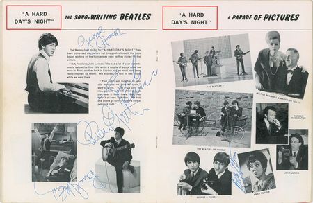 Lot #513 Beatles: Extremely rare program for A Hard Day’s Night, signed by Epstein and the Beatles - Image 1