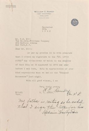 Lot #624 W. C. Handy - Image 1