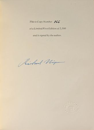 Lot #99 Richard Nixon Book - Image 1