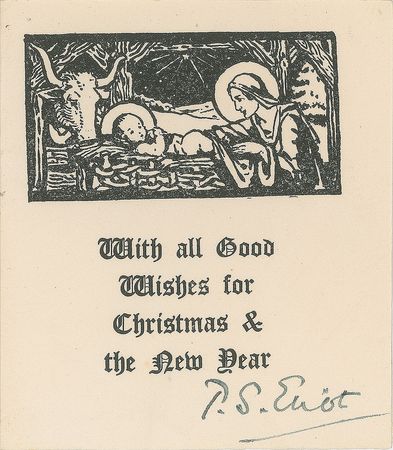 Lot #448 T. S. Eliot Christmas Card - Image 1