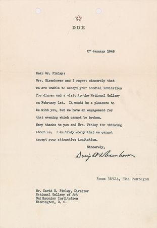 Lot #54 Harry S. Truman and Dwight D. Eisenhower Typed Letters Signed - Image 1