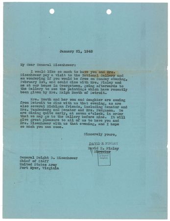 Lot #54 Harry S. Truman and Dwight D. Eisenhower Typed Letters Signed - Image 4