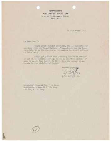 Lot #250 George S. Patton Typed Letter Signed - Image 1