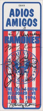 Lot #561 Ramones Signed Ticket Ticket - Image 1