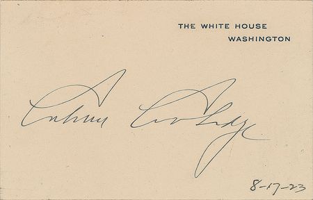 Lot #77 Calvin and Grace Coolidge White House Card - Image 2