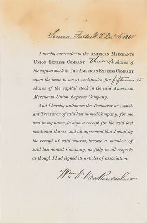 Lot #138 Henry Wells and William Fargo Signed Document - Image 2