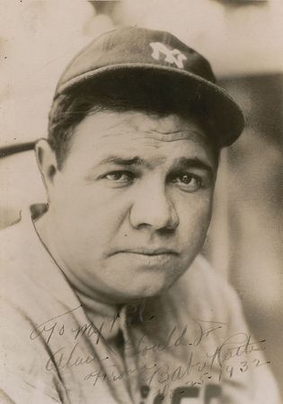 Lot #831 Babe Ruth: Stunning 1932 portrait of the Babe - Image 1