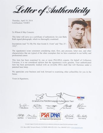 Lot #831 Babe Ruth: Stunning 1932 portrait of the Babe - Image 3