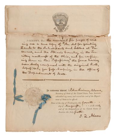 Lot #9 John Quincy Adams Signed Document
