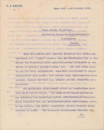 Lot #137 Friedrich Alfred Krupp Typed Letter Signed - Image 2