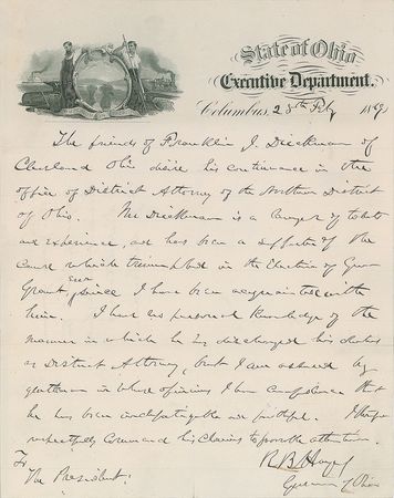 Lot #32 Rutherford B. Hayes: Governor Hayes