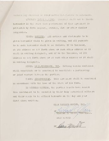 Lot #770 Dean Martin Signed Document - Image 4