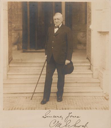 Lot #220 Charles Schwab Signed Photograph and Signature - Image 1